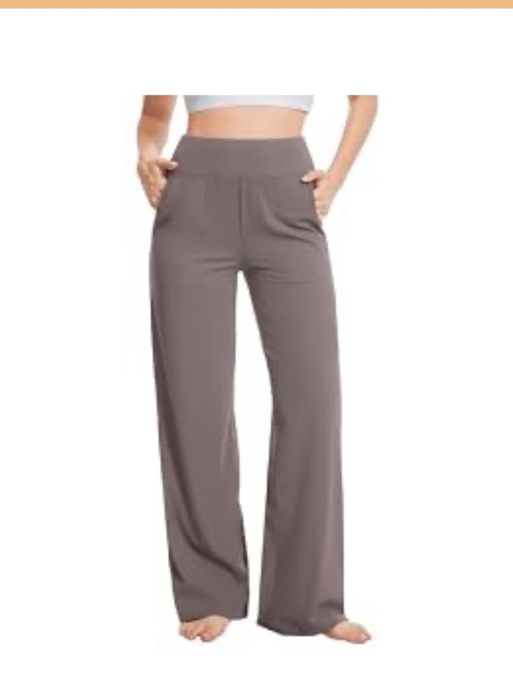 NWOT XXL High-Waist Wide Leg Yoga Pants in Taupe